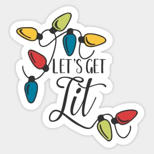 Let's Get Lit Christmas Lights Sticker